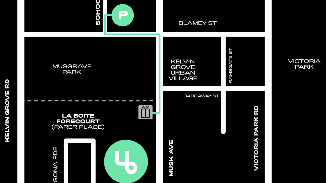 How to get to La Boite from QUT Q Block carpark.