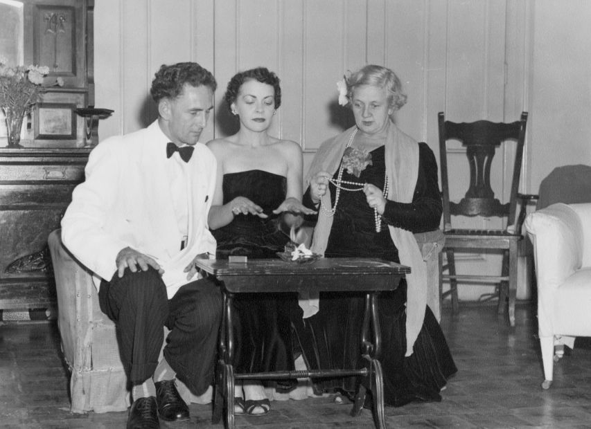 Bob Sloane, Gwen Wheeler, Jean Jarrott in Bell, Book and Candle directed by Terry Paltridge, Albert Hall 1955.