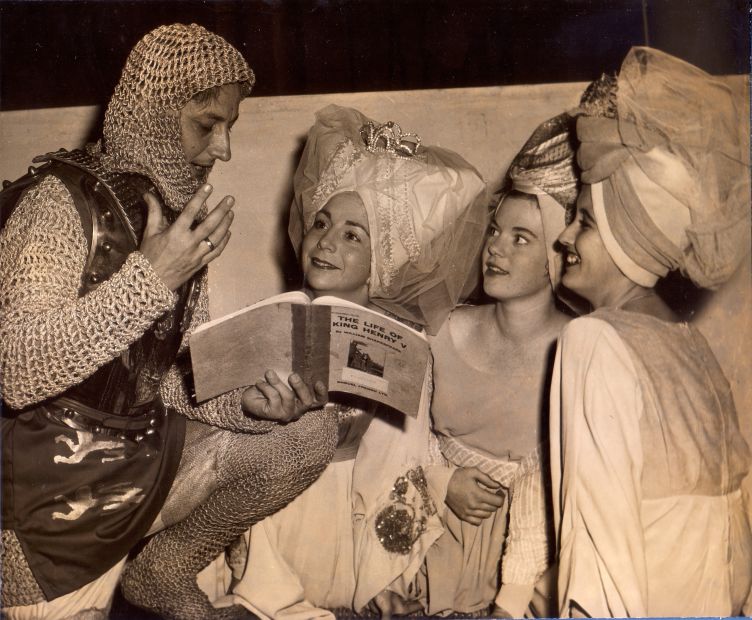 Couple on left: Geoffrey Baker as Henry V & Beverley Bates as Katharine in King Henry V, 1962.