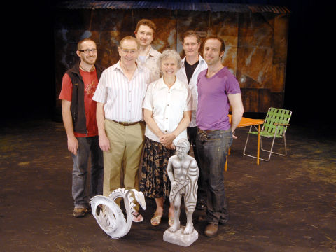 The director Jean-Marc Russ centre back with cast and creatives.