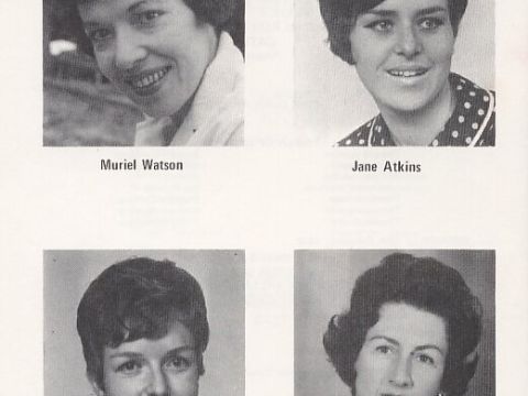 Prominent 1960s La Boite actors. Top: Muriel Watson, Jane Atkins. Bottom:Kaye Stevenson, Lesley Ricketts.