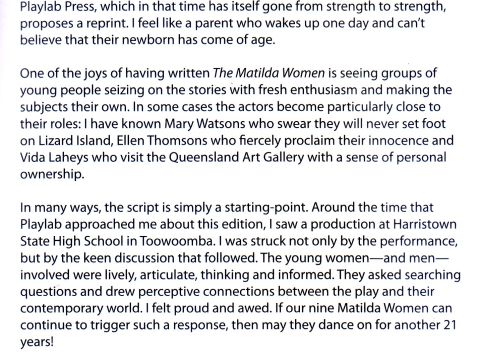The Matilda Woman, Playlab Press 2009, p 7