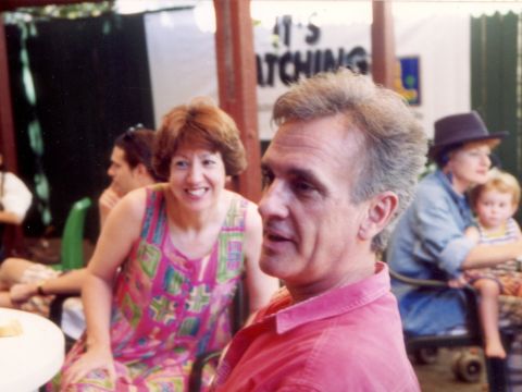 Sue Rider and Jim Vilé in the foyer, 1993.