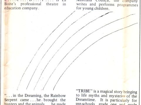 1978 Newsletter advertising ECDP's theatre program TRIBE.