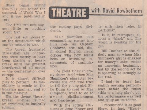 Review by David Rowbotham in The Courier Mail, date unknown.
