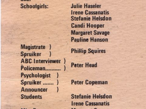 The Chapel Perilous cast list.