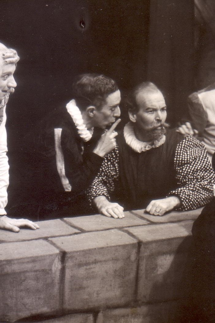 L to R: Jack Brown, Geoffrey Brown, Frank Miller, Graham Knight with Eric Hauff as Malvolio in front